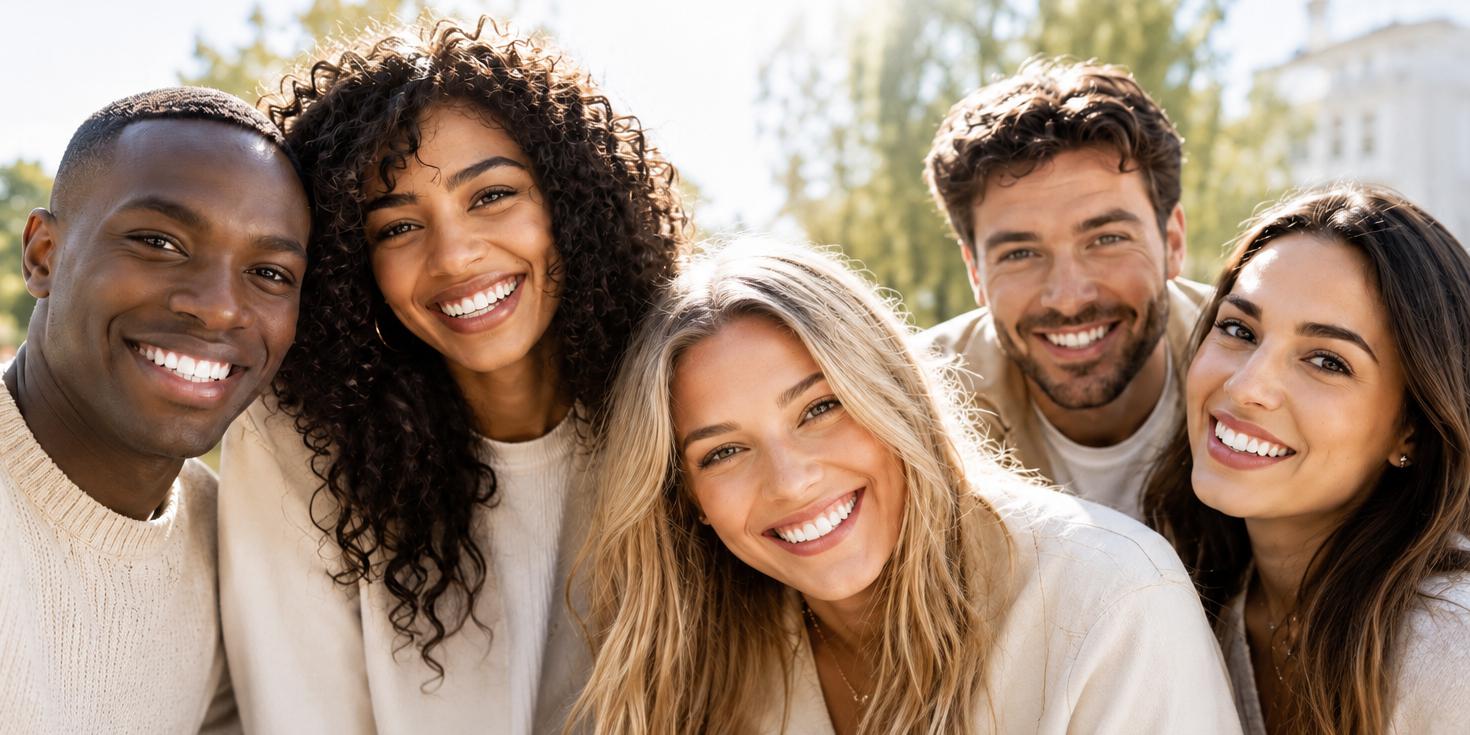 A smiling family preparing for their visit
