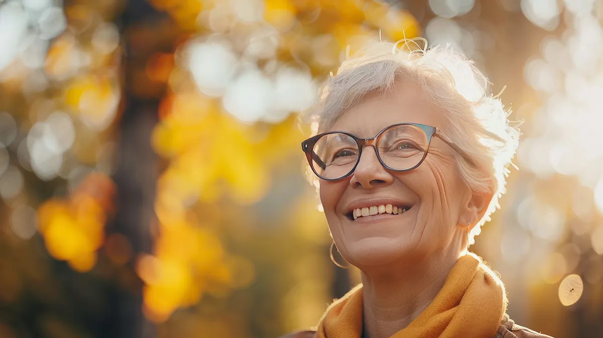 Woman with healthy smile from all-on-4 dental implants